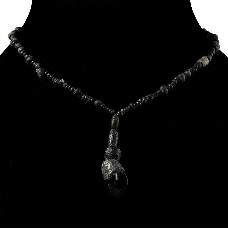 Roman Black Glass and Other Bead Necklace String