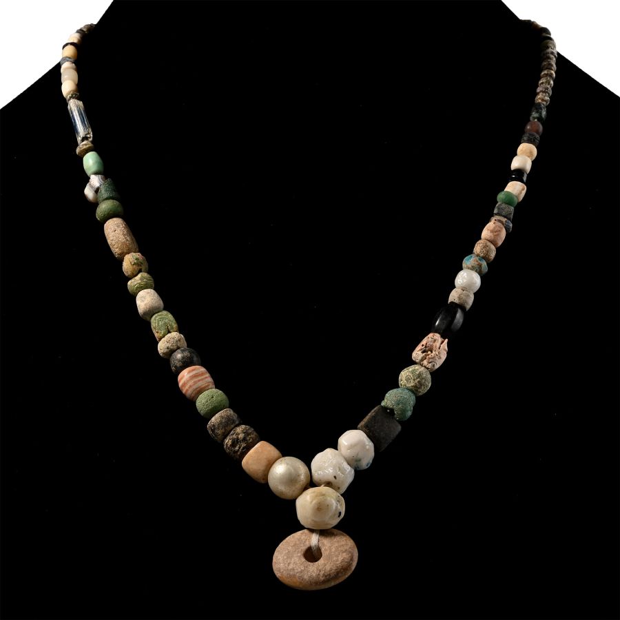 Roman Glass and Other Bead Necklace String
