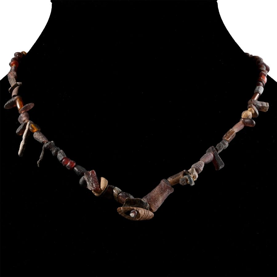 Roman Aubergine Glass Bead Necklace String