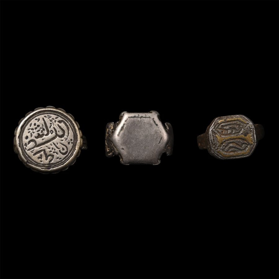 Western Asiatic Silver-Coloured Metal Ring Group