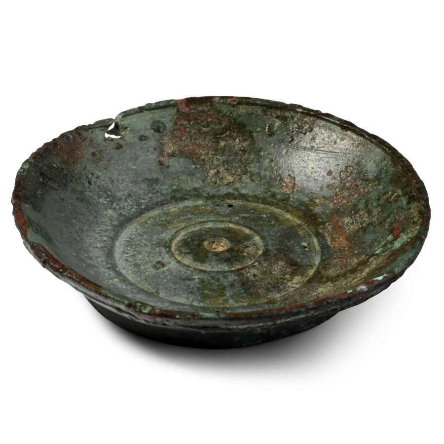 Roman Bronze Decorated Statuette Base