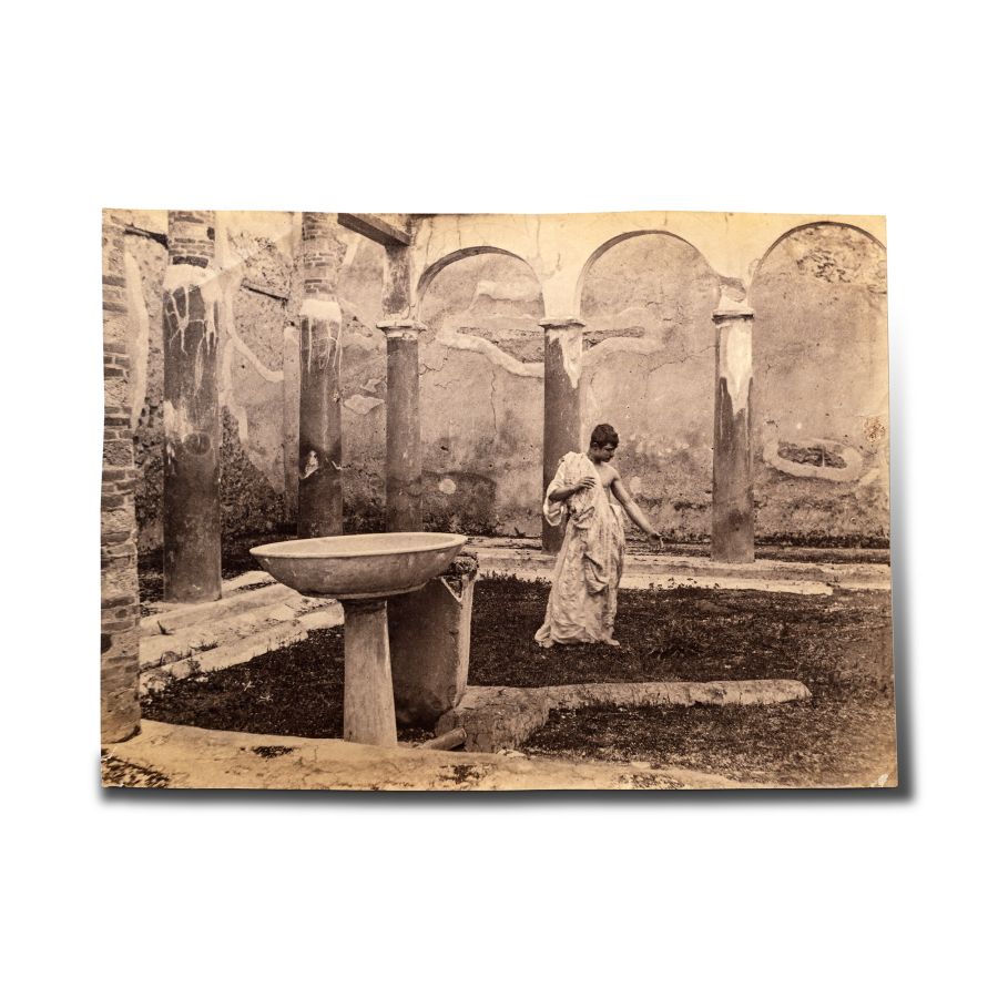 Wilhelm Von Gloeden, Albumen print - Two 'Taormina' Photographers' Stamps Verso