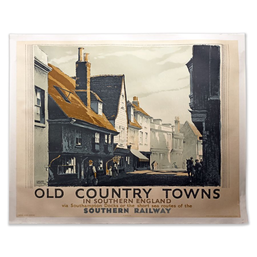 Large Original Railway Poster - Old Country Towns by Gregory Brown