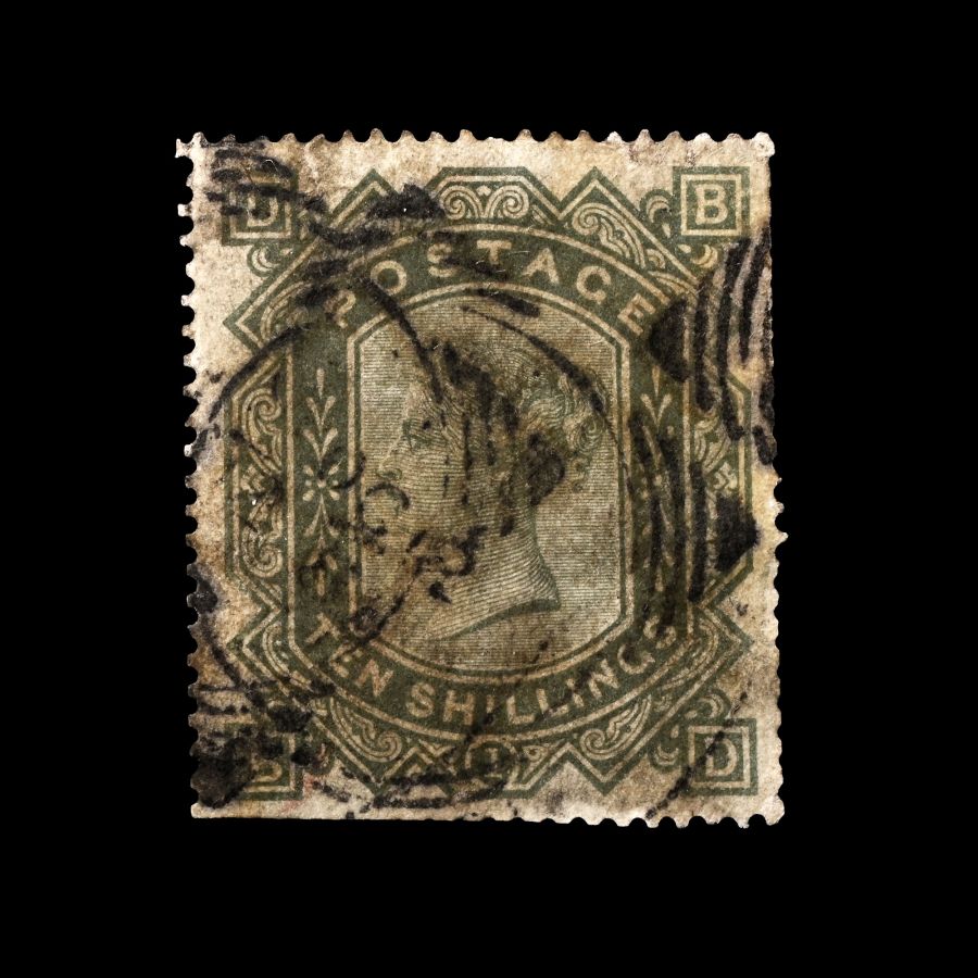 Victorian 10 Shillings Greenish-Grey Stamp