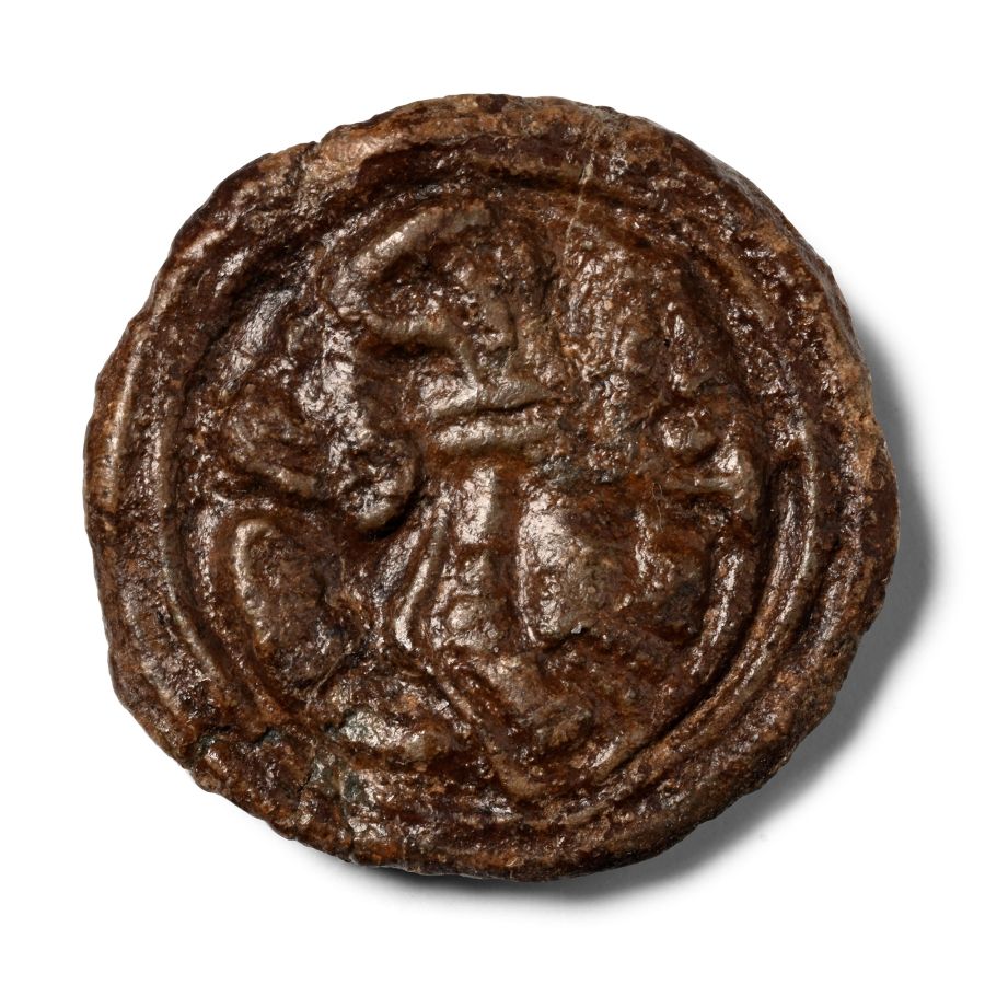 Anglo-Saxon Lead Beast Facing Back Brooch