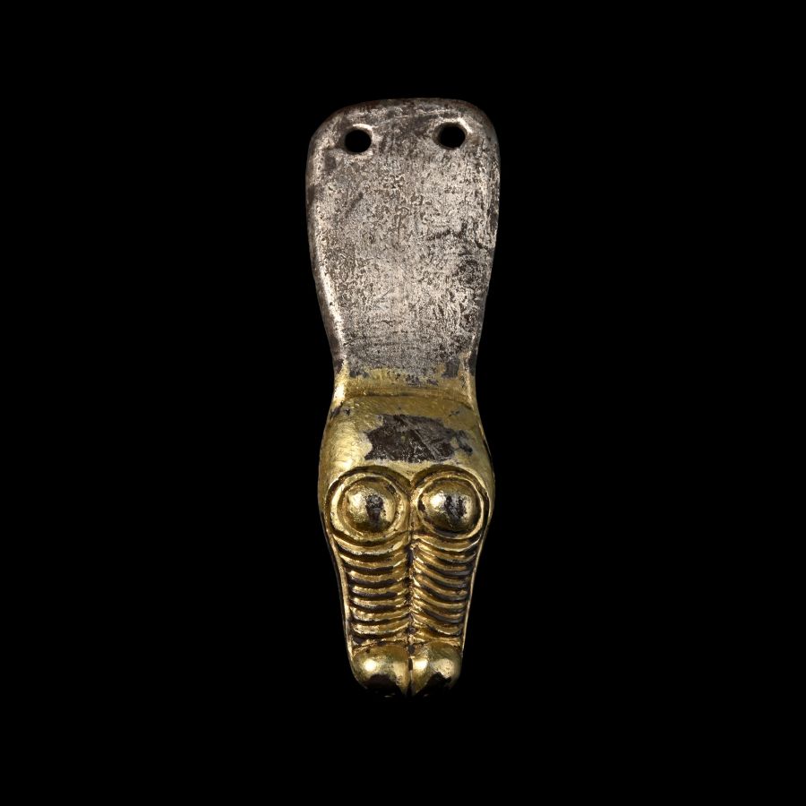 Scandinavian Pre-Viking Period Silver-Gilt Beast-Headed Strap End