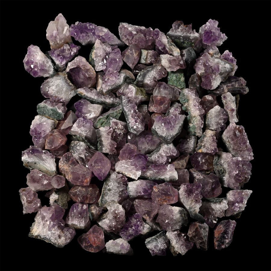 Large Group of One Hundred [100] Amethyst Crystal Sections