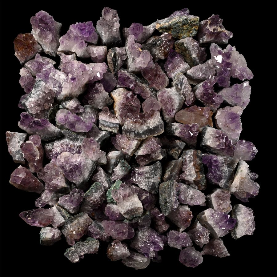 Large Group of One Hundred [100] Amethyst Crystal Sections