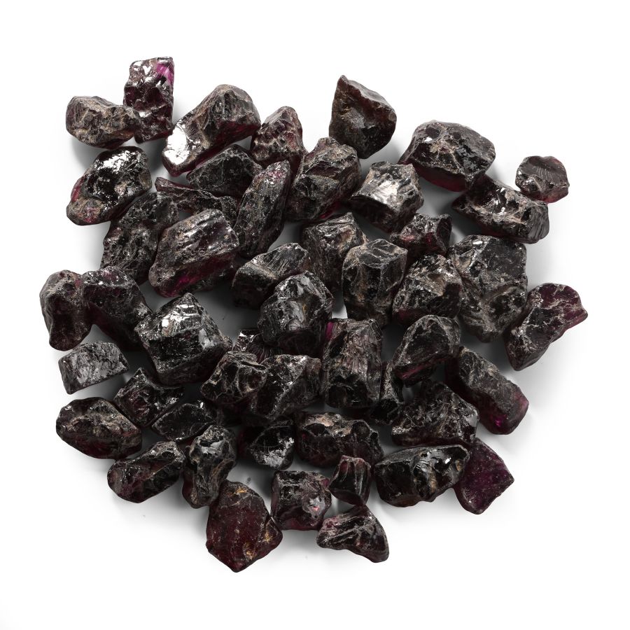 Group of Fifty [50] Natural Rough Garnet Crystals Totalling 250 Carats