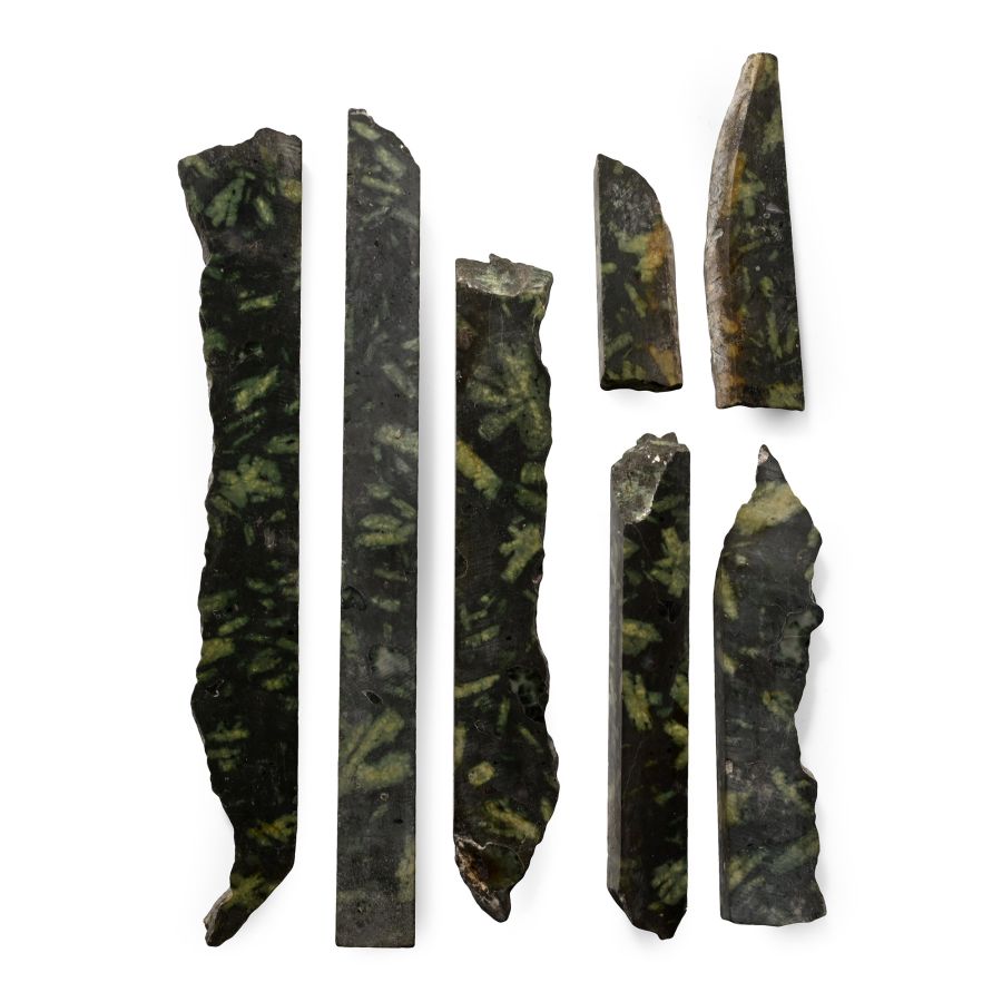 Historic Roman 'Spartan Basalt' Cut Green Porphyry Strip Group