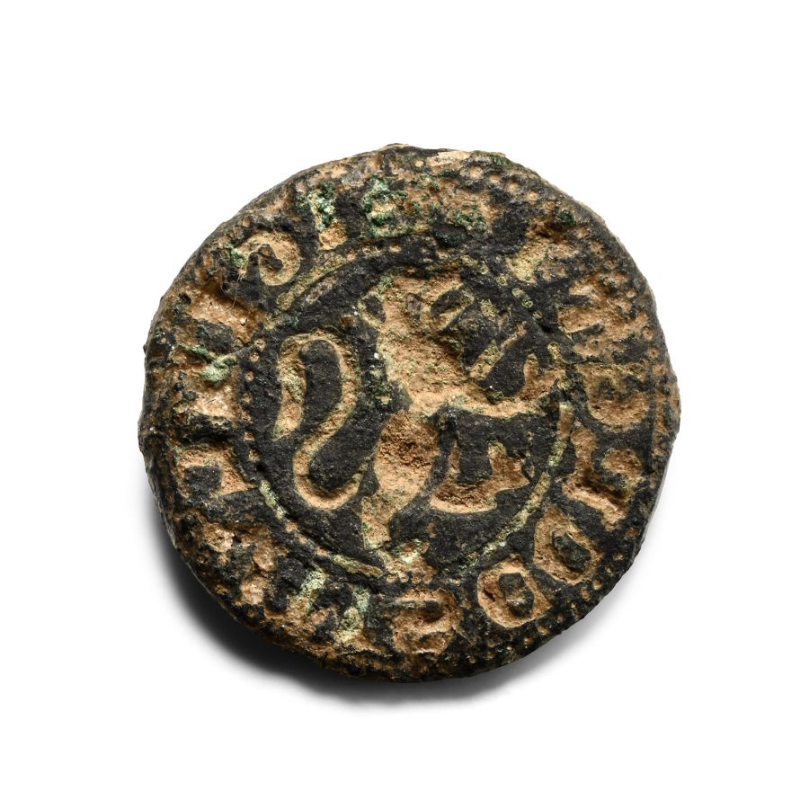 Medieval Bronze Secret Seal Matrix with Lion