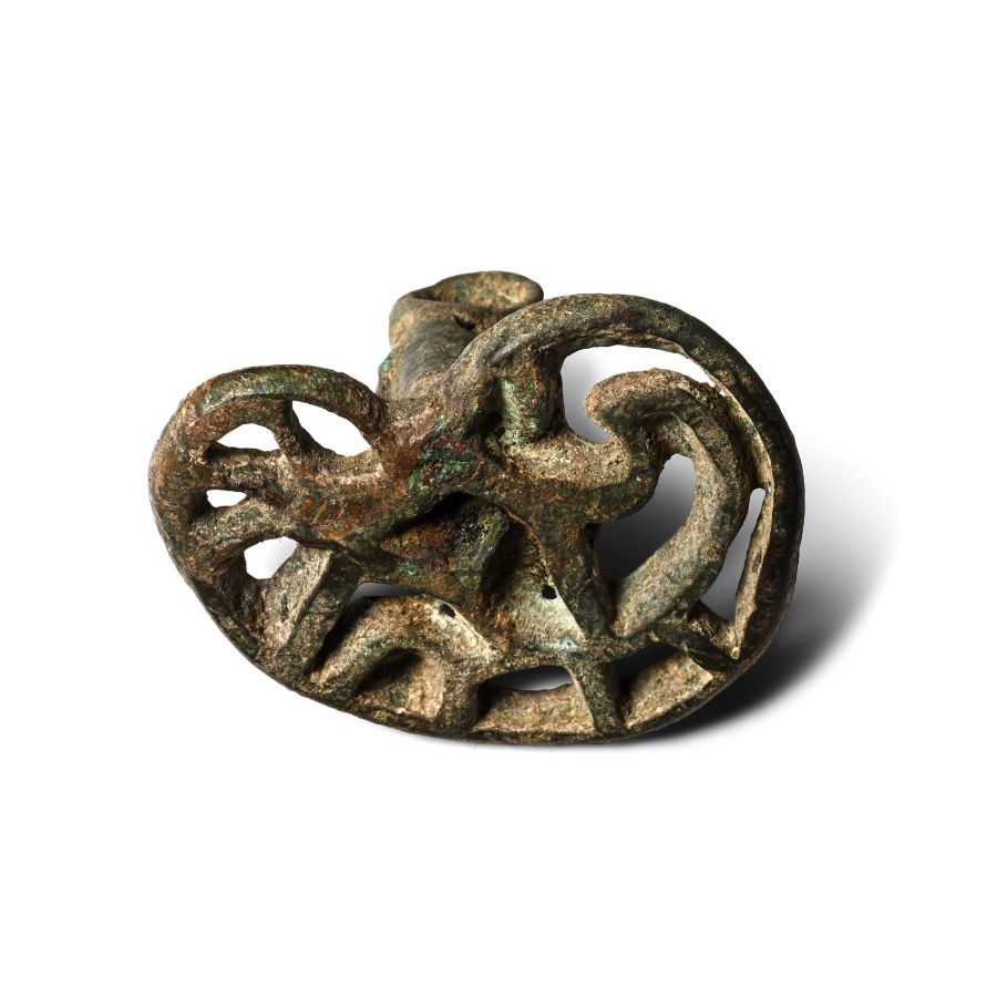 Large West Central Asian Bronze Ear-Shaped Seal Matrix