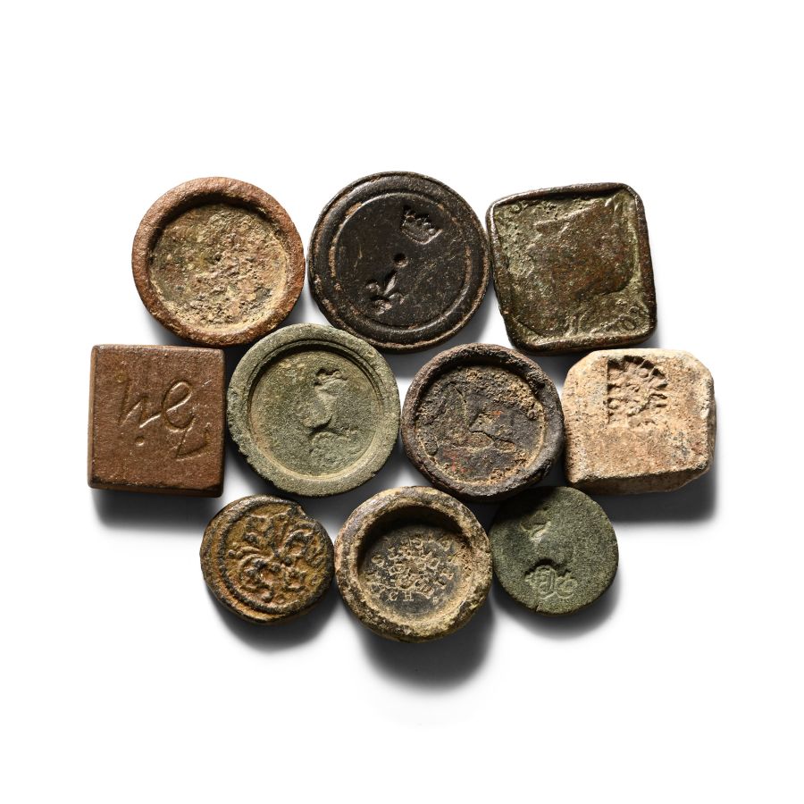 Post Medieval Bronze Coins and Trade Weight Group