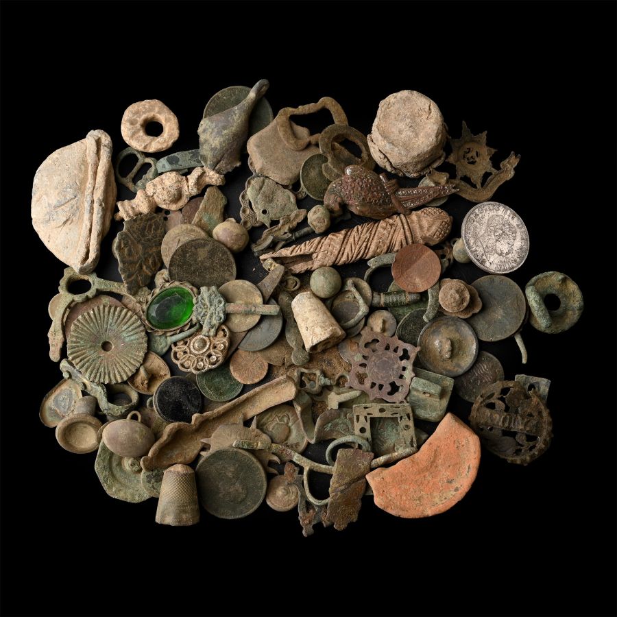 Medieval to Post Medieval Bronze and Other Artefact Group
