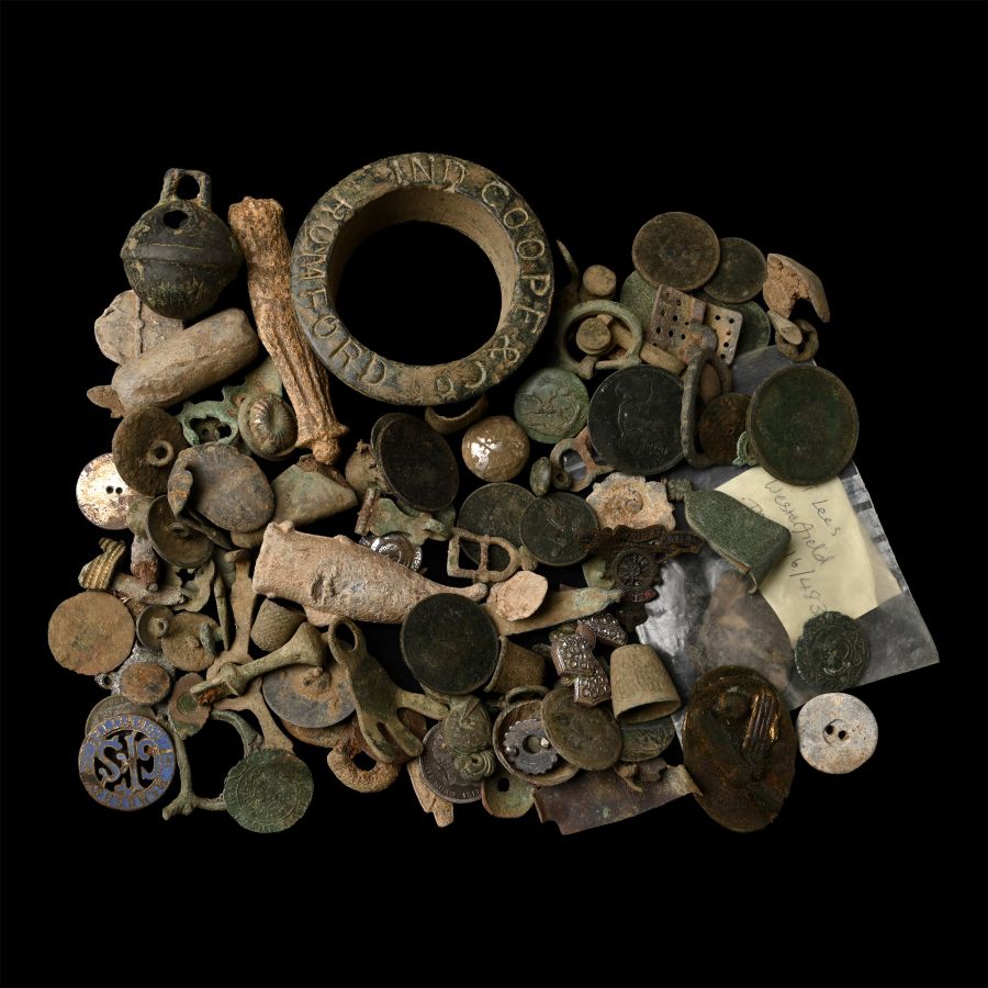 Medieval to Post Medieval Bronze and Other Artefact Group