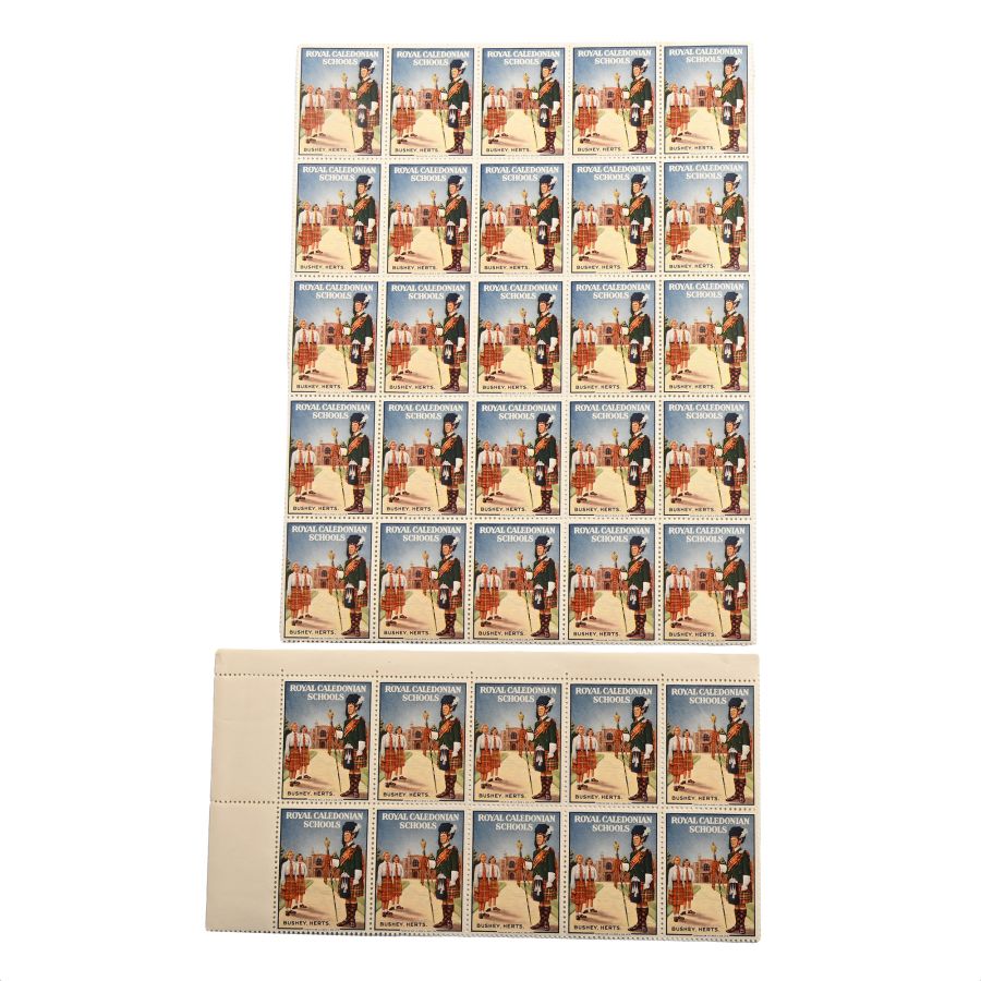 Two Large Blocks of Royal Caledonian Schools, Bushey, Herts., 'Cinderella' Stamps