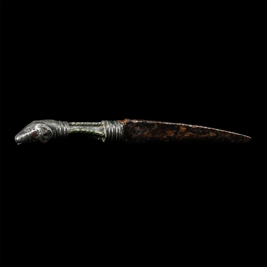 Graeco-Roman Bronze Ram-Headed Iron Knife
