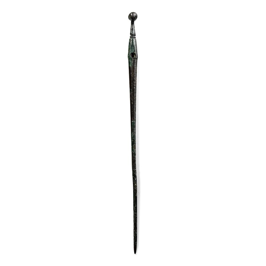 Roman Bronze Dress Pin with Ear Scoop