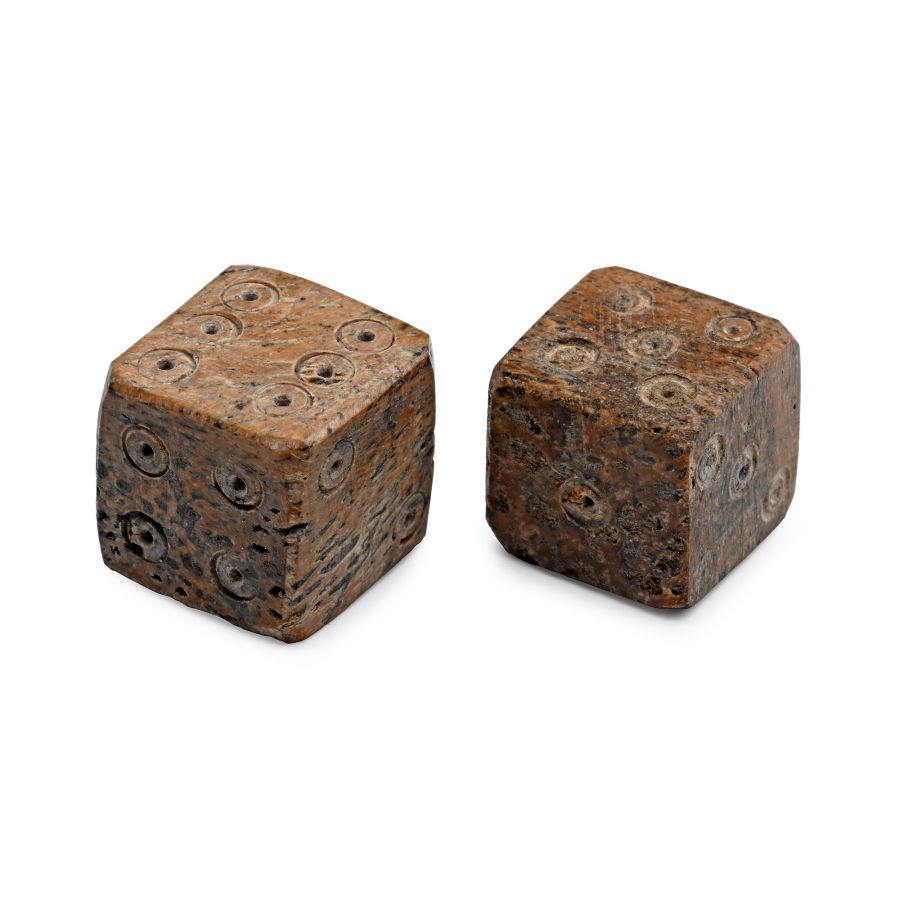 Roman Bone Gaming Dice Pair