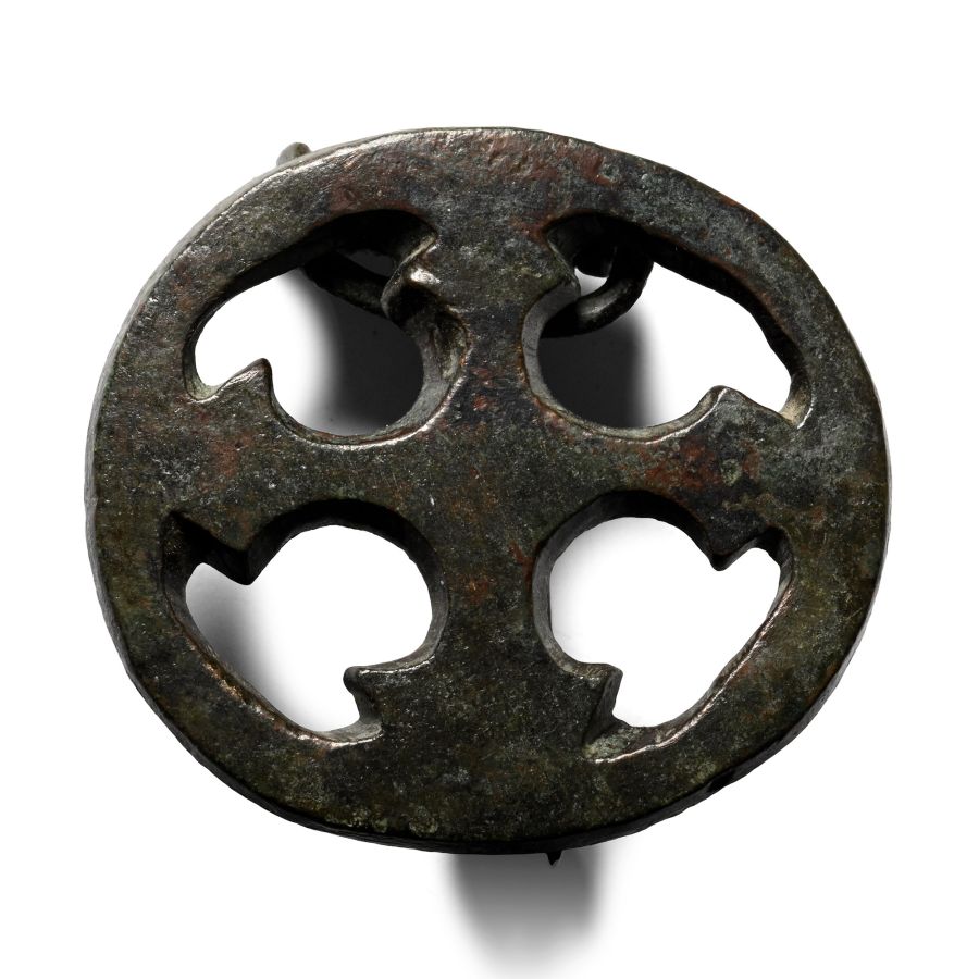 Roman Bronze Cross Plate Brooch