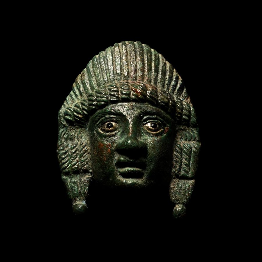 Roman Bronze Theatrical Mask Mount