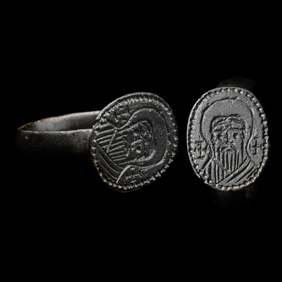 Byzantine Ring with Bust of a Saint