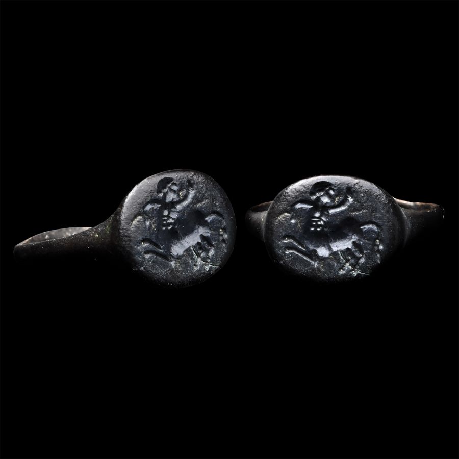 Greek Bronze Ring with Centaur