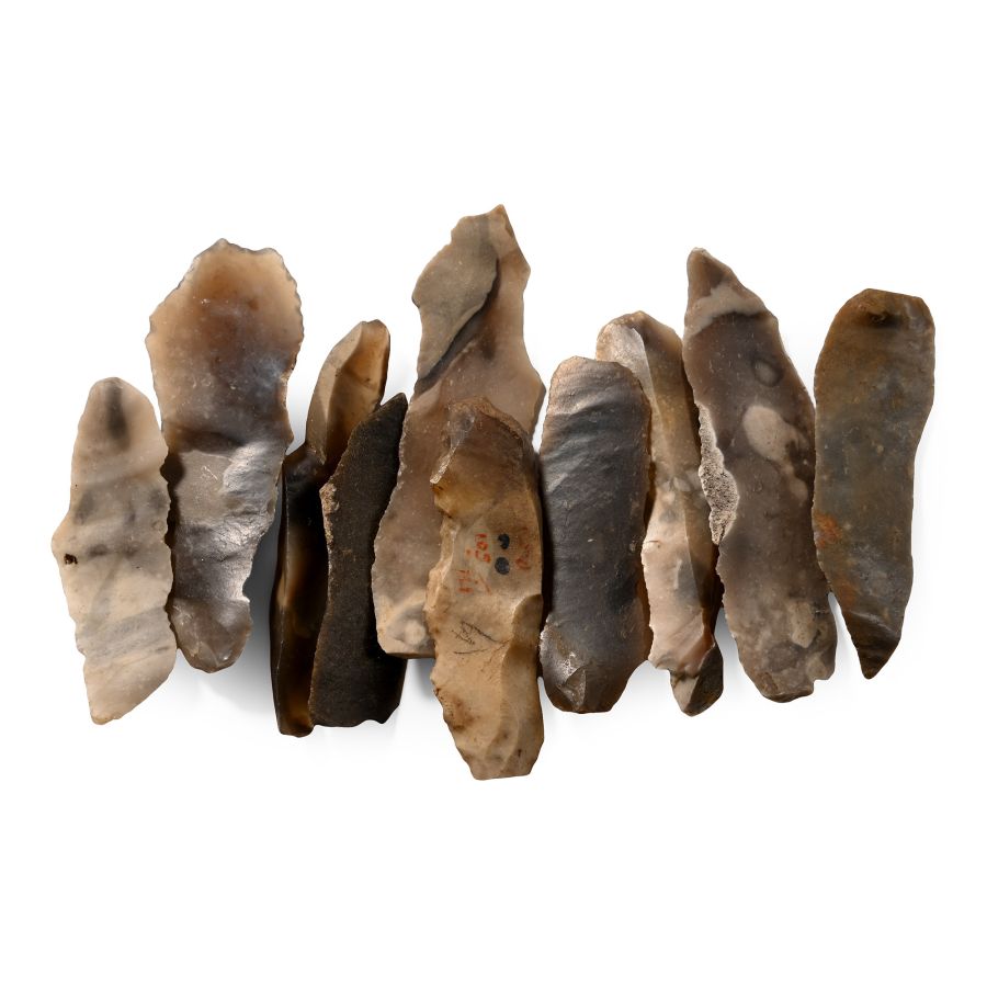 Farnham Stone Age Knapped Flint Knife Blade Collection