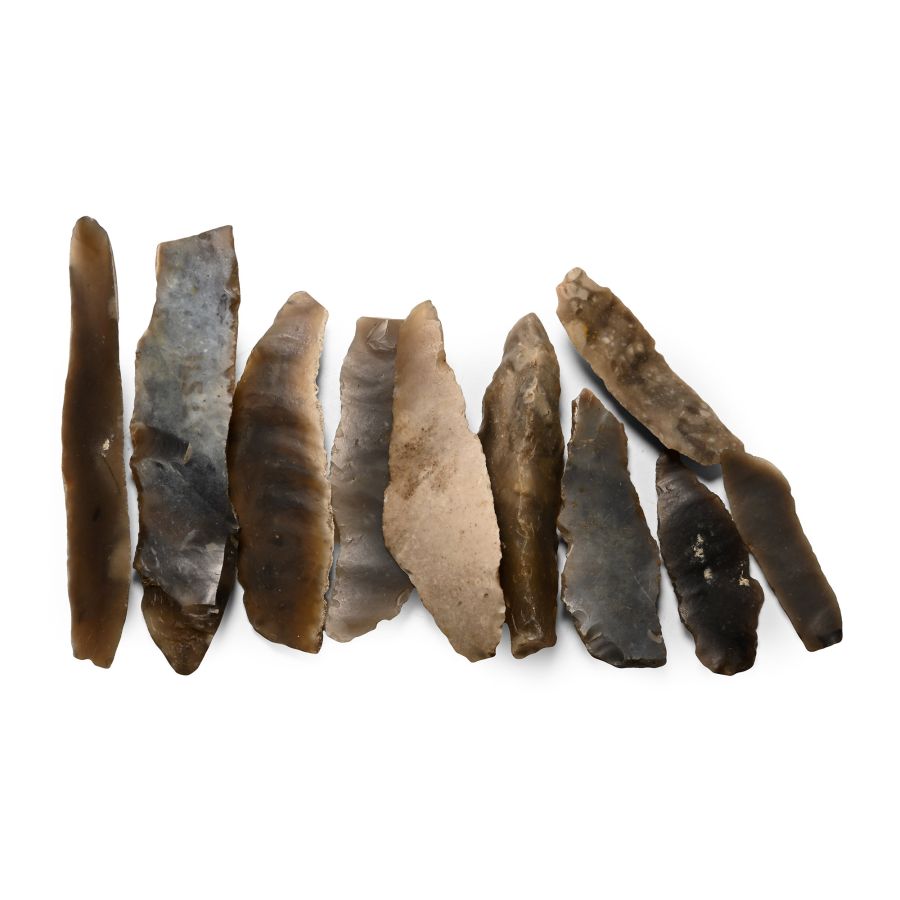 Farnham Stone Age Knapped Flint Knife Blade Collection