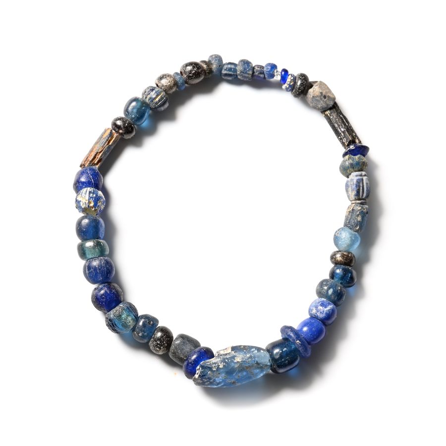 Roman Dark Blue Glass Bead Bracelet