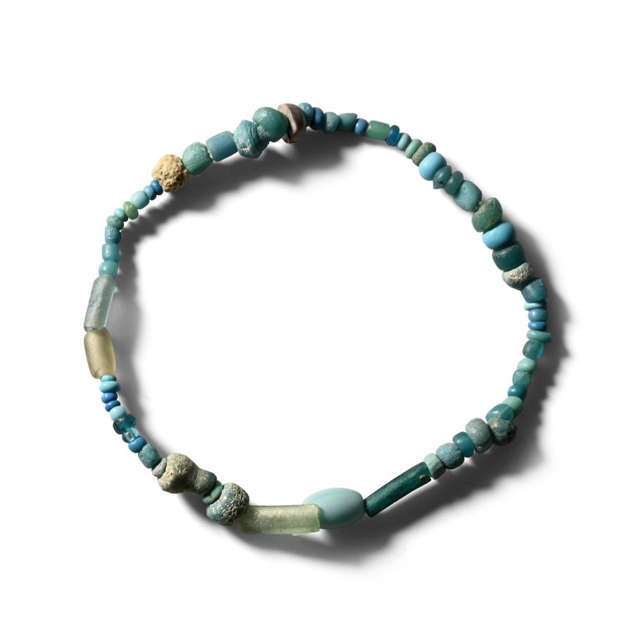 Roman Pale Blue Glass Bead Bracelet