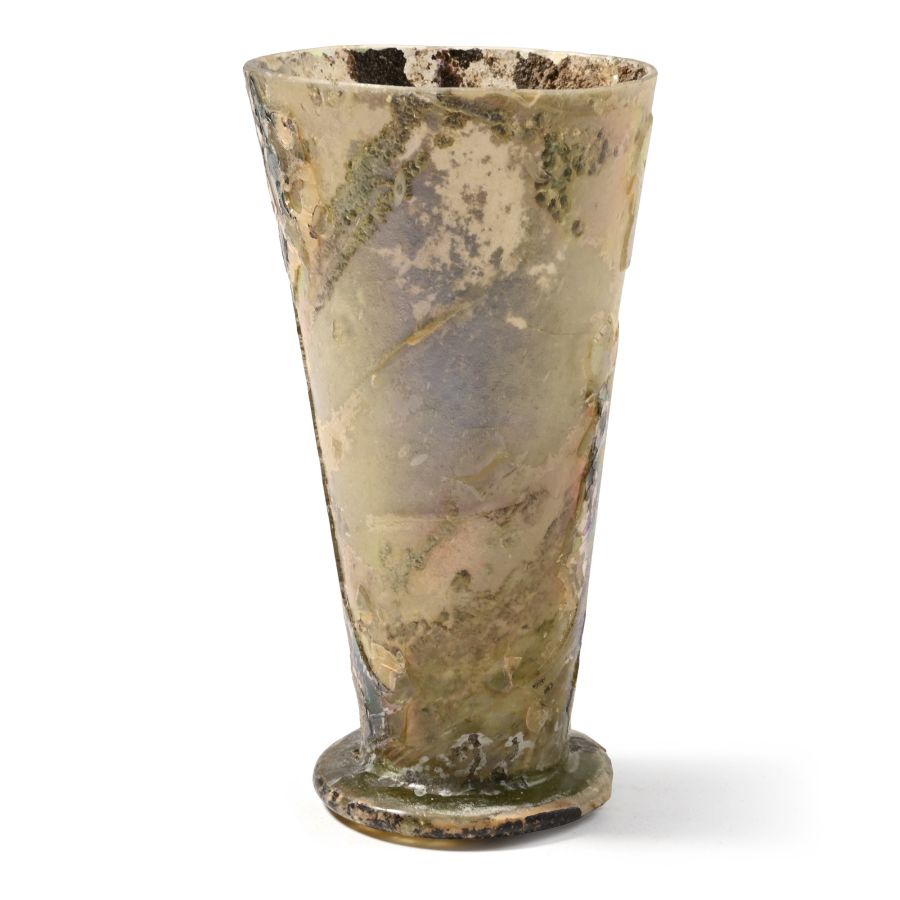 Roman Iridescent Glass Footed Beaker