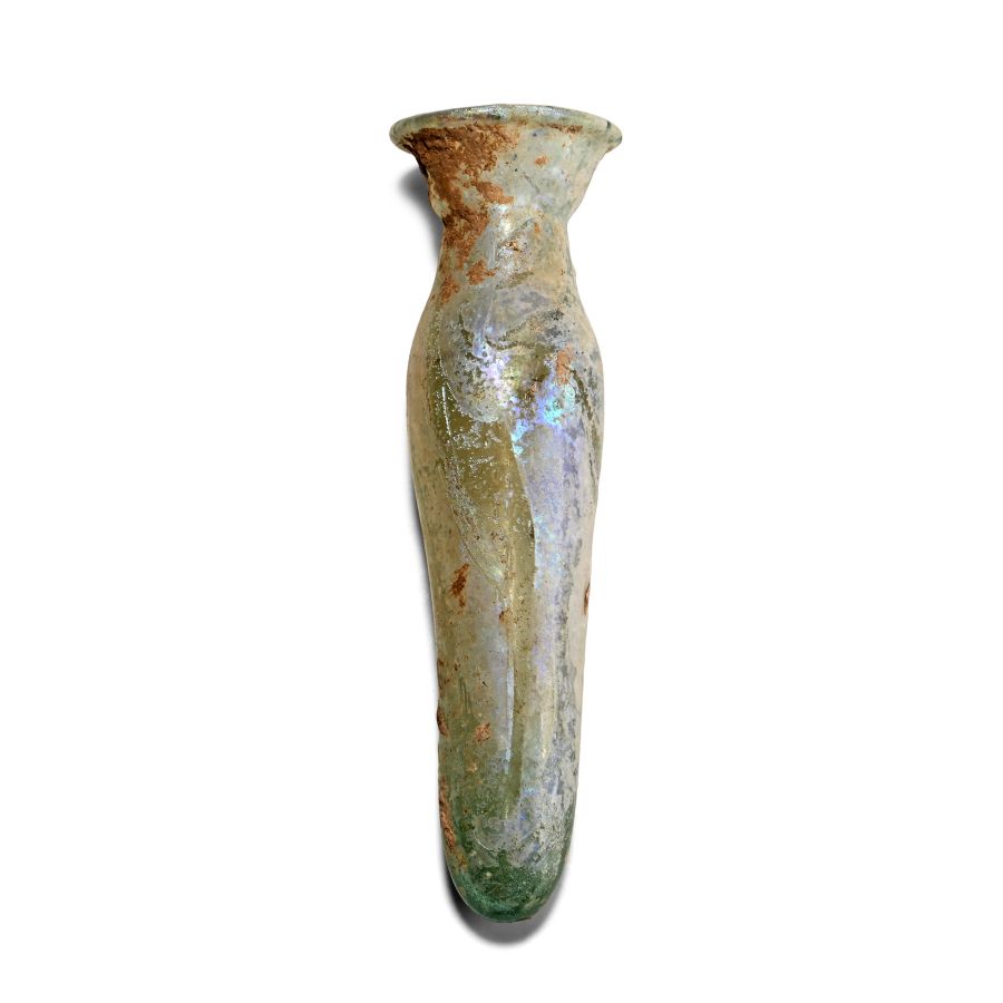 Roman Iridescent Glass Balsamarium