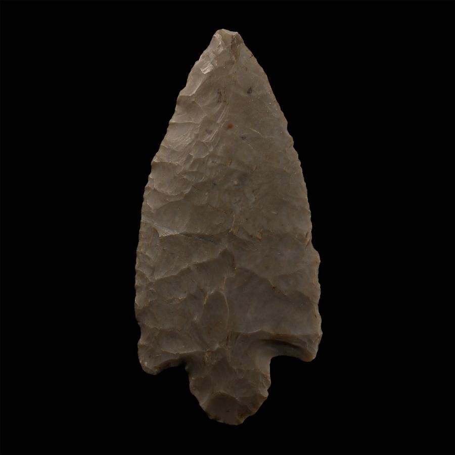 North American Indian Knapped Grey Chert Ceremonial Spear Point