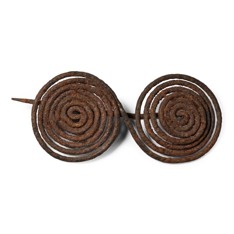 Greek Iron Spectacle Brooch with Pin