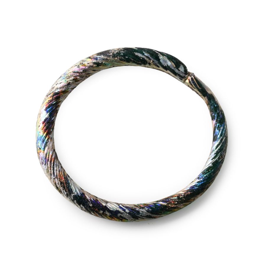 Roman Twisted Iridescent Glass Bangle