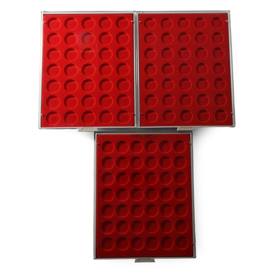 Group of Three [3] Lindner Lined Coin Trays
