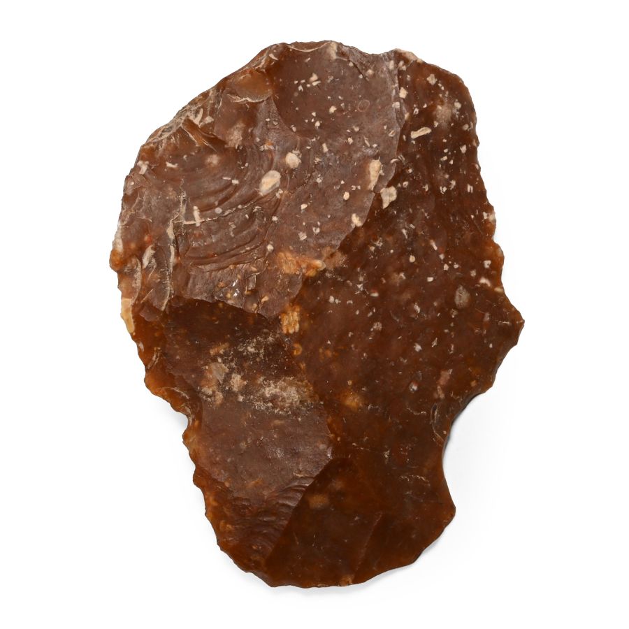 French Stone Age Fontmaure Jasper Neanderthal Knapped Flint Scraper