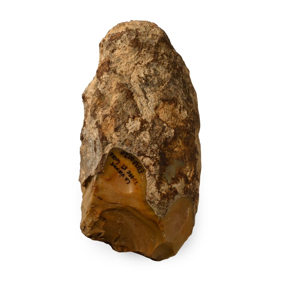 French Homo Heidelbergensis Knapped Flint Chopper