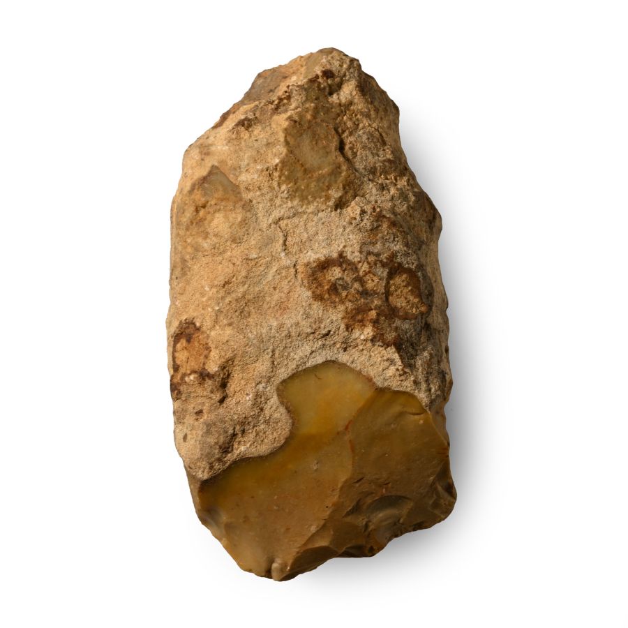French Homo Heidelbergensis Knapped Flint Chopper
