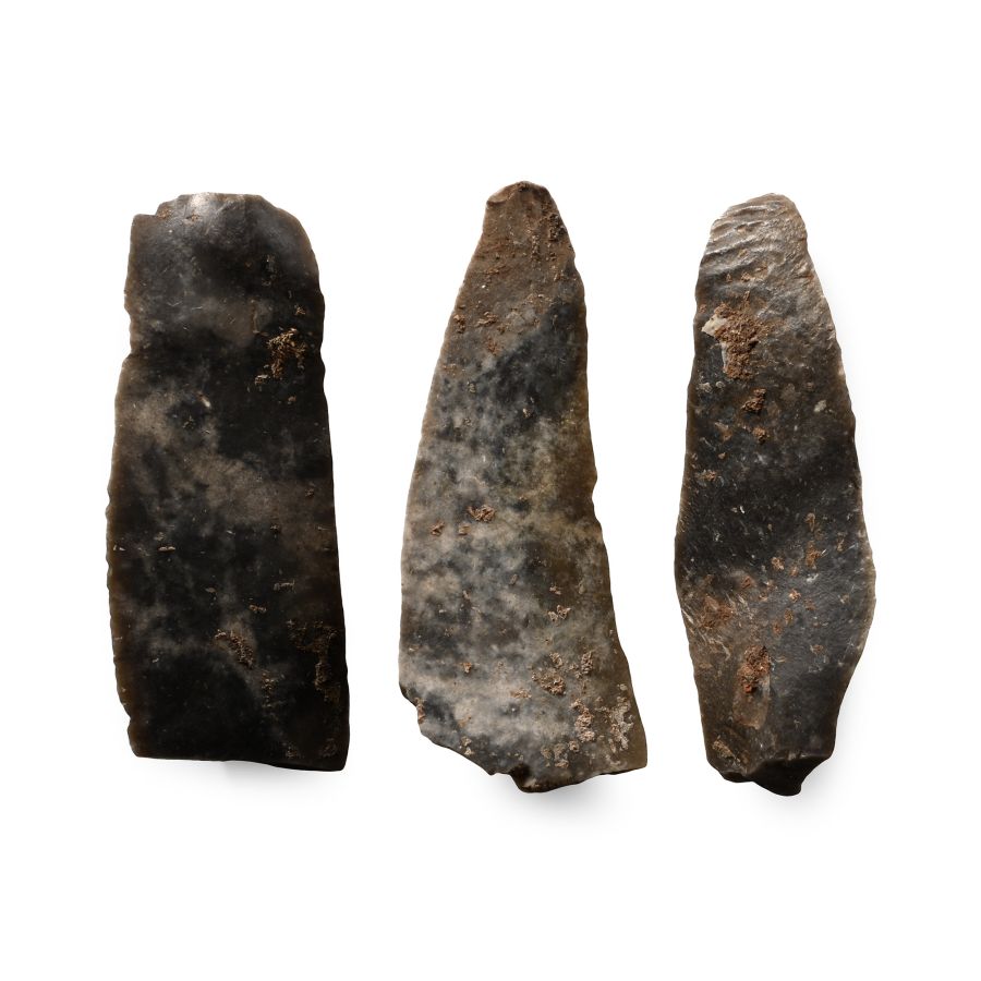 French Stone Age Solutrean Knapped Flint Blade Group - Ex Sir Arthur Evans
