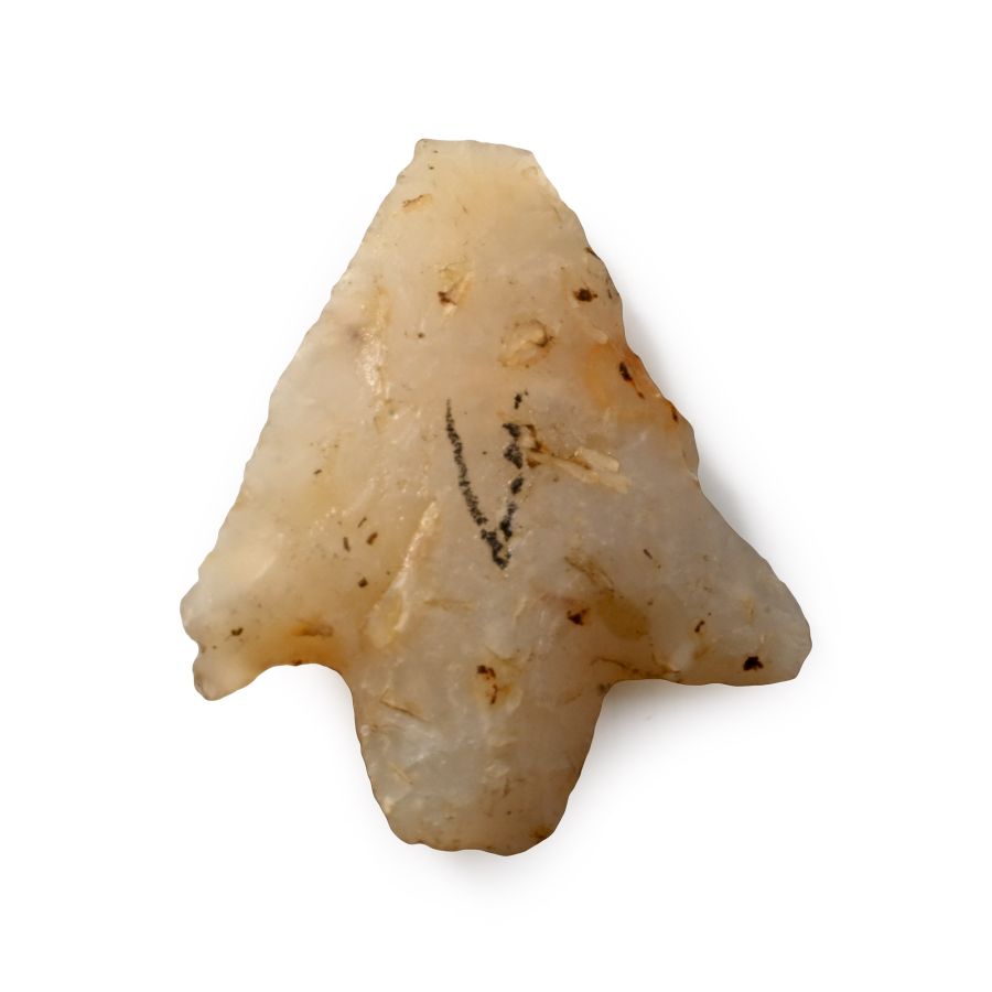 French Stone Age Knapped Chalcedony Arrowhead