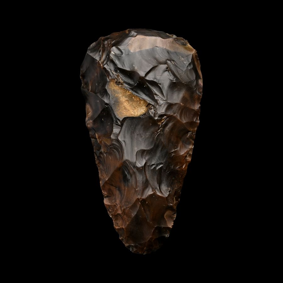 Large and Impressive Nordic Stone Age Flaked Flint Preform for a Handaxe