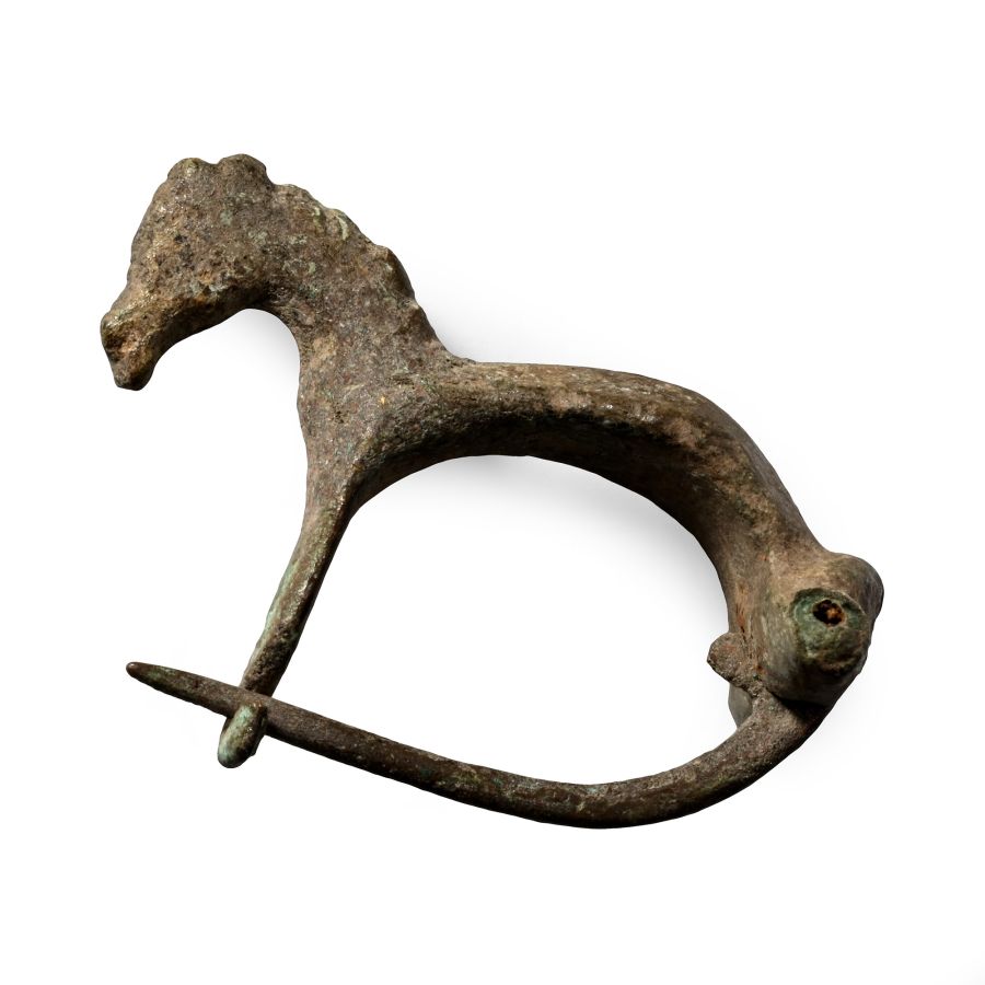 Roman Bronze Horse Brooch