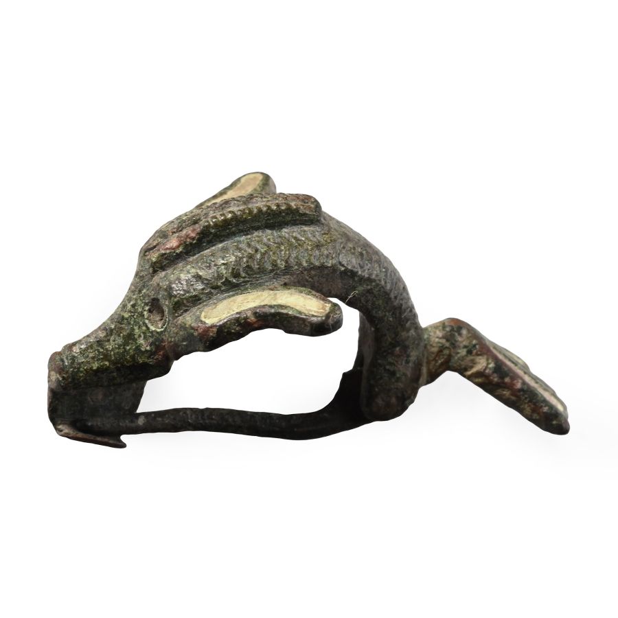 Roman Enamelled Bronze Dolphin Brooch