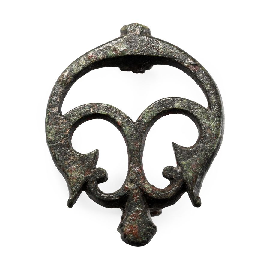 Roman Bronze Trumpet Plate Brooch