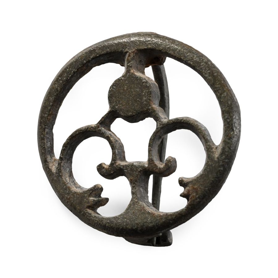 Roman Bronze Plate Brooch with Trumpets
