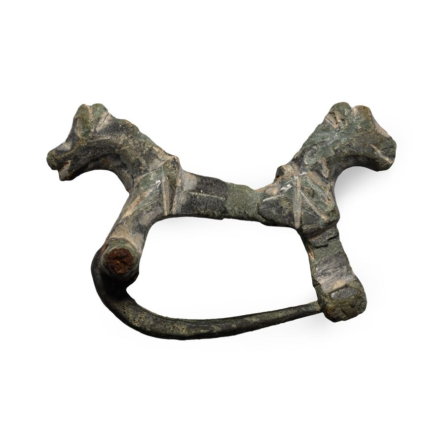 Roman Bronze Double-Horse Brooch