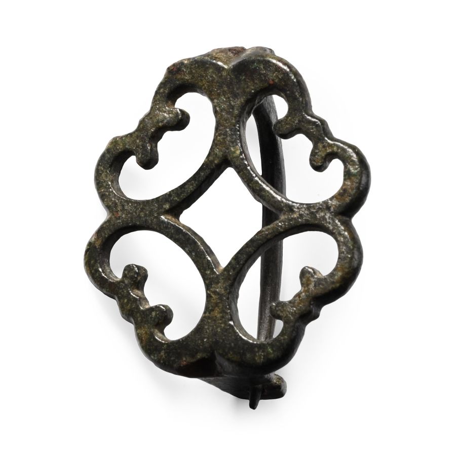 Roman Bronze Openwork Plate Brooch