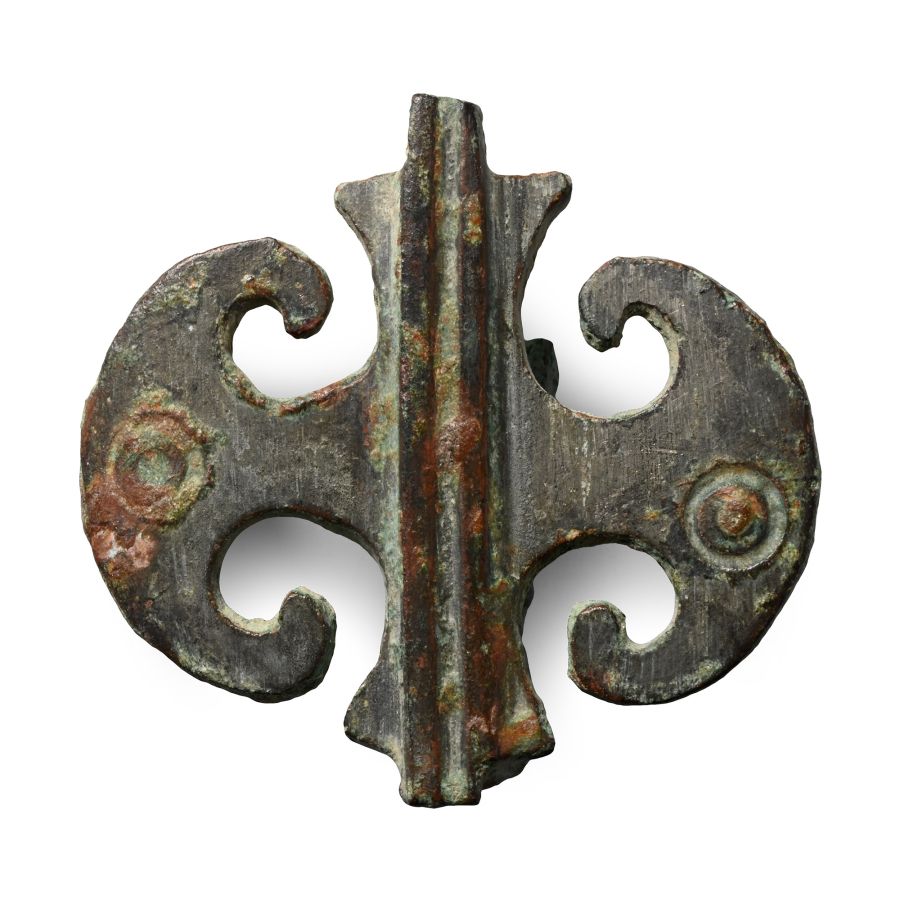 Roman Bronze Double Axe Plate Brooch